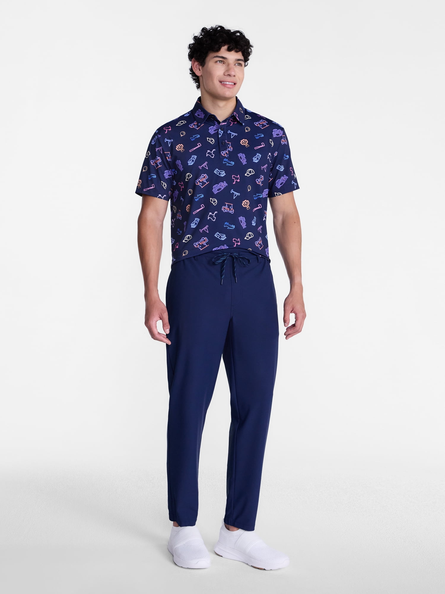 Birdie Bound Men's and Big Men's Midnight Polo Shirt, Sizes XS-4XLT