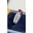 thumbnail image 7 of Diastar Jewels 14K White Gold Finish Round Cut Pink CZ Engagement Wedding Ring, 7 of 7