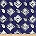 thumbnail image 3 of MLB Coton Broadcloth Tampa Bay Rays Bleu/blanc, Tissu au Mètre, 3 of 4
