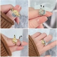 thumbnail image 4 of Zootealy Celestial Silver and Gold Adjustable Ring Set with Shiny Zircons - Stackable Sun and Moon Rings for Women, 4 of 6