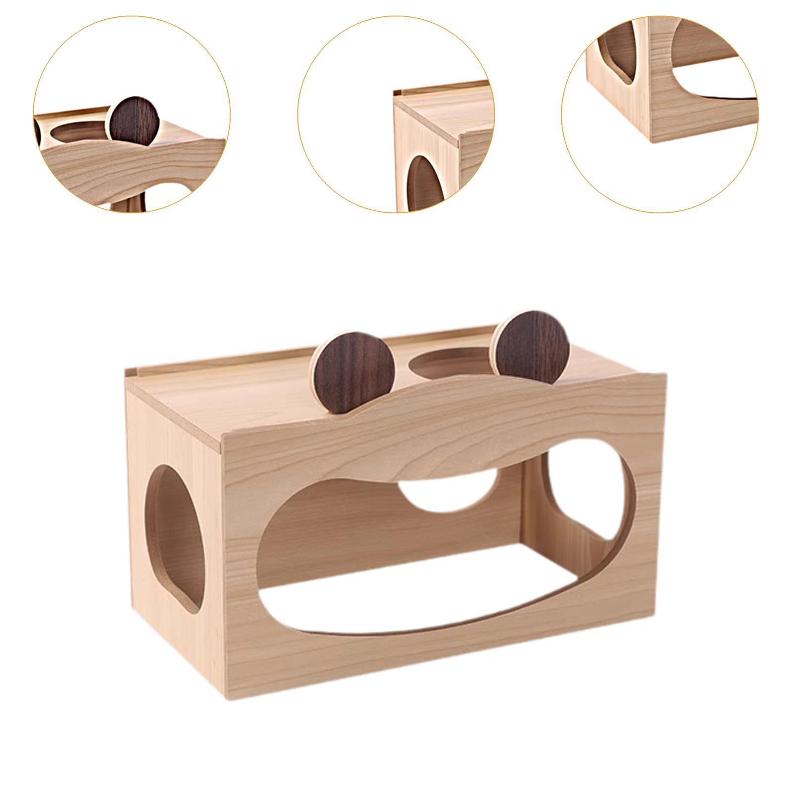balikha Hamster Wood House Peep Shed Wheel Ind Surprise, Cabin, Retreat Cage Accessories Mouse Dwarf Hamster Exploration Toys for Lemming S