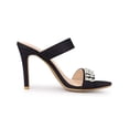 thumbnail image 3 of BLISSFUL STEP Women's Glitter Rhines Stiletto Heel Sandals Black 5, 3 of 7