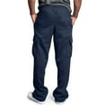 thumbnail image 6 of YOTMKGDO Straight-Leg Baggy Casual Solid Pants for Men, Navy XL, 6 of 6
