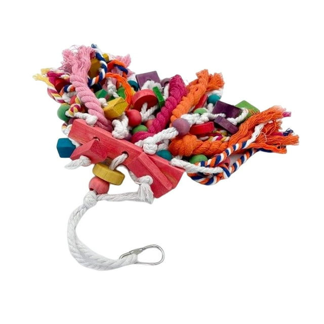 Juguetes grandes para loros, bloques de madera multicolor, masticar perca, juguete para rasgar, jaula para , entrenamiento para Lovebird,