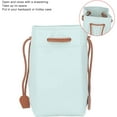 thumbnail image 4 of HUGFEGWE PU Leather Drawstring Bag, Film Printer PU Drawstring Bag Scratch Resistant Portable Universal Space Saving Soft Microfiber Dustproof for Carrying (Green) U2536-26393, 4 of 9