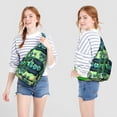 thumbnail image 3 of Palm Tree Paradise Sling Backpack - Vibrant Hawaiian Island Print, Fashionable Multi-Functional Daypack, 3 of 4