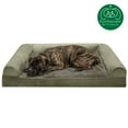 thumbnail image 4 of FurHaven Pet Products Faux Fur & Velvet Orthopedic Sofa Pet Bed for Dogs & Cats - Dark Sage, Jumbo Plus, 4 of 13
