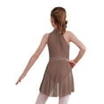 thumbnail image 2 of Lejafay Kids Girls Sleeveless Mock Neck Ice Skating Ballet Latin Dress Shiny Sequins Rhinestones Dusty Pink 8, 2 of 7