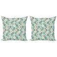 thumbnail image 1 of Ambesonne Vintage Throw Pillow Cover 2 Pack, Ottoman Heraldic Style, 16", Aqua, 1 of 2