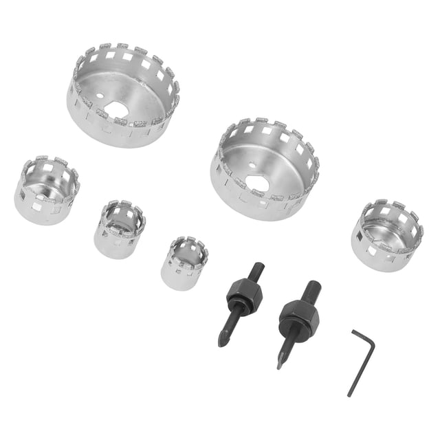 Diamond Hole Opener, Positioning Center Drill Hole Saw Set High Speed Steel Neat Opening Sawtooth Design Multi Sizes For Stone Concrete Marble ANGGREK Otros