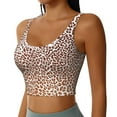 thumbnail image 2 of Rateoe Leopard Brown Print Womens' Sports Bras Scoop Neck Sports Vest- Padded U Back Seamless High Impact Support-Small, 2 of 8