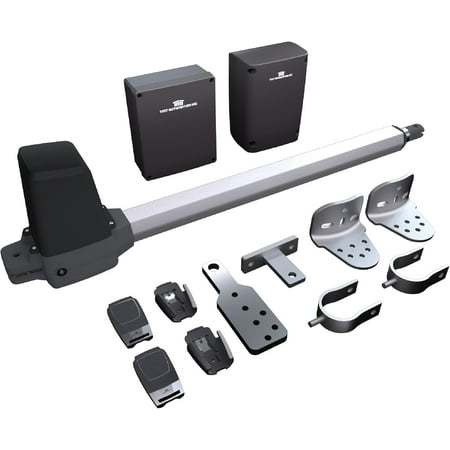 TMT Terrier 200 Single Automatic Gate Openers Up to 8ft and 550lb Medium Duty Swing Gate Gate Openers with Remote Complete Kit for Driveway with Powerful Motor (APP Compatible)