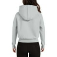 thumbnail image 4 of Cropped Sweatshirt, Yigetop Womens Oversized Solid Color Sweatshirts Pullover Lapel Women's Loose Casual Hoodie Zipper Sweatshirts Jackets for Women Grey S, 4 of 6