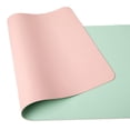 thumbnail image 3 of Almohadilla De Escritorio Alfombrilla de ratón de PU de doble cara, resistente al agua, para escritorio de juegos, alfombrilla para PC (25x21cm verde + rosa), 3 of 6