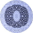 thumbnail image 1 of Ahgly Company Indoor Round Medallion Blue Traditional Area Rugs, 5' Round, 1 of 4