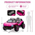 thumbnail image 4 of CazToi 12V Dual 30W Motors Licensed Volkswagen Beetle Ride-On Car with Parent Remote Control LED Lights & Music in Pink, 4 of 7
