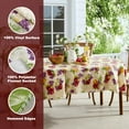 thumbnail image 4 of Avalon Fresh Ripe Fruit Vinyl Tablecloth with Flannel Backing - Apples, Peaches, Pear and Grape Fruit Print Flannel Backed Easy Care Vinyl Tablecloth, Oval, 4 of 7