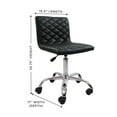 thumbnail image 2 of Impressions Vanity Eliza Diamond Quilted Swivel Vanity Chair with Adjustable Height (Black), 2 of 6