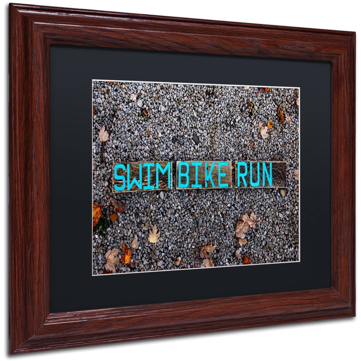 Trademark Fine Art 'The Triathlete II' Canvas Art by Nicole Dietz, Black Matte, Wood Frame