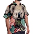thumbnail image 2 of Koala Men's Short Sleeve Poplin Beach Shirts, Casual Printed Button Down Summer Hawaiian Shirt - Unisex, 2 of 6