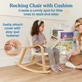 thumbnail image 3 of ECR4Kids Bentwood Reading Rocking Chair with Armrests and Cushion, Montessori Furniture, Natural, 3 of 9