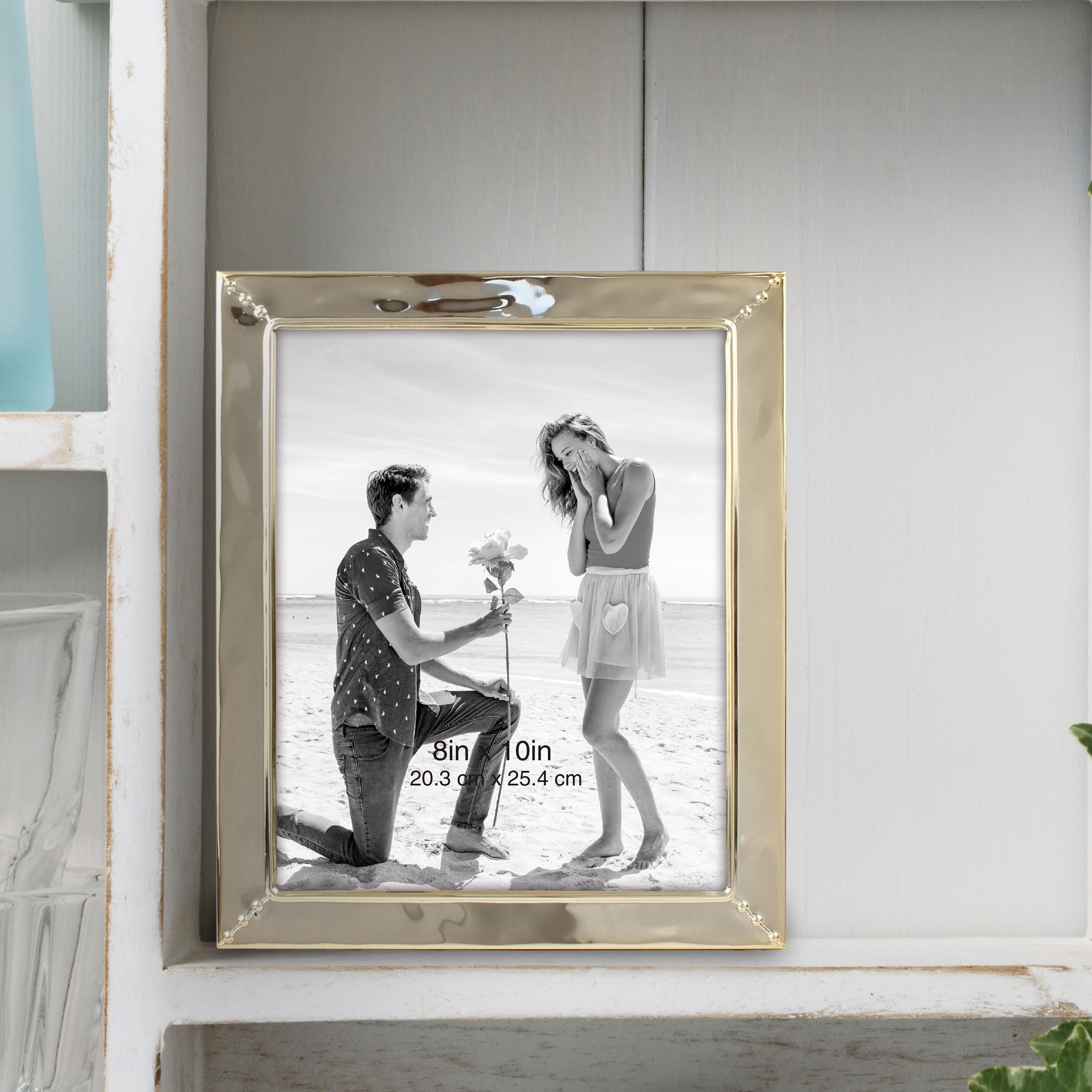Better Homes & Gardens 8" x 10" Rectangle Metal Tabletop  Picture Frame, Gold