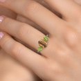 thumbnail image 4 of Gem Stone King 925 Silver and 10K Yellow Gold Brown Tiger Eye and Green Peridot Engagement Ring for Women | 2.33 Cttw | Oval 9X7MM | Gemstone Birthstone | Size 8, 4 of 6