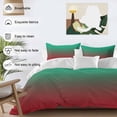 thumbnail image 3 of 3 Piece Green Red Ombre Duvet Cover Set California King,Microfiber Comforter/Quilt Cover with Corner Ties and 2 Pillowcases,Modern Abstract Art Aesthetics All Season Soft Bedding with Zipper Closure, 3 of 8