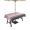 Pink/Gray, variant on Outdoor Tablecloth with Umbrella Hole, Pink Gray Spillproof Waterproof Outdoor Table Cover, Vintage Country Gradient Wooden Plank Line Patio Tablecloths for Party Picnic Camping, Rectangle 54"x80"