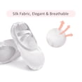 thumbnail image 7 of Stelle Girls Satin Ballet Shoes Split Sole Dancing Flats with Adjustable Lace,Gymnastics Ballet Slippers Dance Shoes for Toddler/Little Girls/Big Girls,White, 7 of 7