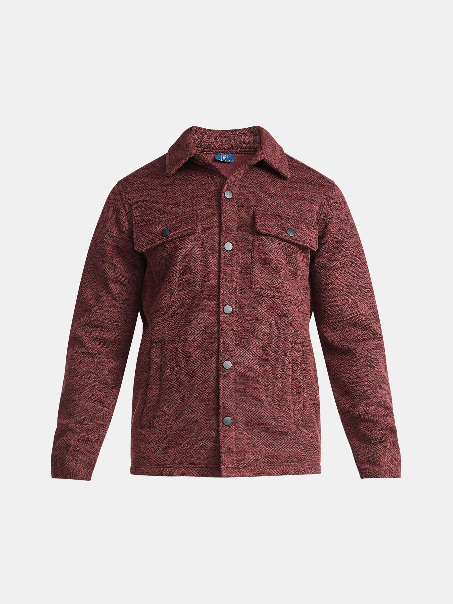 George Men's and Big Men's Knit Shacket with Microfleece Lining, Midweight, Sizes S-3XL