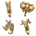 thumbnail image 1 of 4 piezas de resina Vintage cabeza de animal gancho de pared en perchero decoración de, 1 of 9