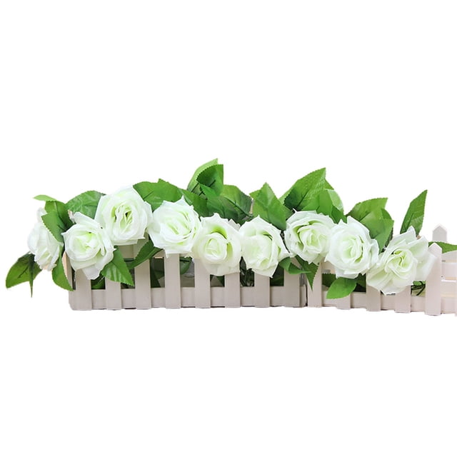 2 piezas de 7,87 pies/pieza de enredadera de rosas artificiales, planta colgante de enredaderas de rosas artificiales para decoración de arreglo de mesa de arco de fiesta de boda