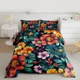 thumbnail image 2 of Manfei Kawaii Daisy Blossom Full Size Comforter Sets,Countryside Floral Bedding Comforter Set,Green Orange Bedding Sets For Girls Teens,Microfiber Bedroom Decor Reversible,3-Piece, 2 of 8