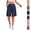 05### Dark Blue, variant on Cargo Shorts Women Waterproof Knee Length Bermuda Shorts with Pockets High Waited Summer Cargo Pants Travel Short Pants #Army GreenL