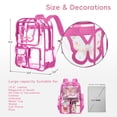 thumbnail image 3 of SANMADROLA Clear Backpack Heavy Duty Transparent Bookbag Teen Girlish Cute Bag Large Capacity See Through Backpacks Stadium Approved Daypack for Middle School College Sport/Travel, 3 of 8