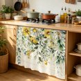 thumbnail image 6 of Flowers Eucalyptus Cabinet Curtain 35"Wx35"L, Dustproof Under Sink Skirt with Self Adhesive Tape, Vintage Botanical Floral Leaves Cabinet Curtain Cover for Kitchen Sink, Bathroom Vanity, Laundry Room, 6 of 9