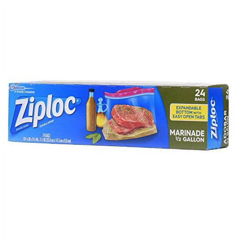 Ziploc All Purpose Marinade Bags, 1/2 Gallon, 24 ct