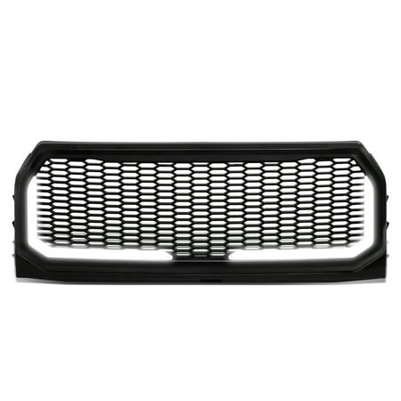 For 2015 to 2017 Ford F150 Badgeless Honeycomb Mesh LED Light Tube Bar Front Bumper Grille 16