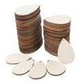 thumbnail image 4 of 100 piezas de rodajas de madera sin terminar, recortes de madera sin terminar en forma de lágrima para manualidades, decoraciones colgantes para fiest, 4 of 9