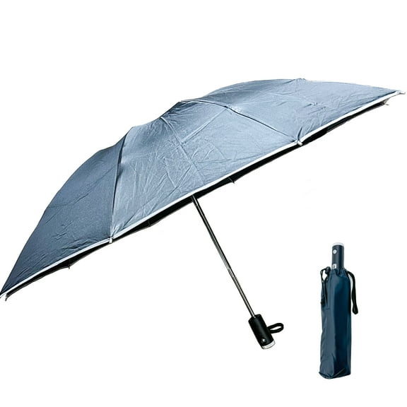 41" Reverse Folding Windproof Pocket Umbrella With LED Flashlight