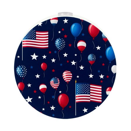 

Night Lights Plug Into Wall [2 Pack] Night Light for Kids LED Nightlight with Dusk to Dawn Sensor for Bathroom Decor Children Room Independence Day July Fourth Cartoon
