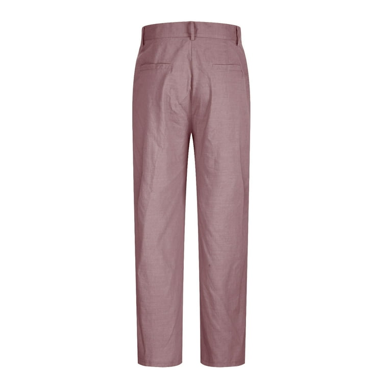 HOMADLES Mens Dress Pants Straight Leg Solid Lightweight Pants Casual with  Pocket Suit Pants Pink S - Walmart.com