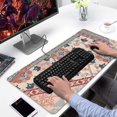thumbnail image 2 of Long Mouse Pads for Desk,Multicolor Ethnic Patchwork Pattern Desk Mats on Top Of Desks, Desk Mouse Pad Extra Large with 3mm Non-Slip Base and Stitched Edge for Gaming,Office,Work,Home 31.5"x15.7", 2 of 6