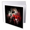 Image of Watercolor Of Antique Fire Truck And Its Reflection 1 Greeting Card with envelope gc-306888-5