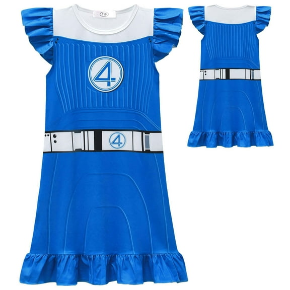 Toddler Girls' Hero Costume Night Dress Halloween Party Pajamas Size 4-9