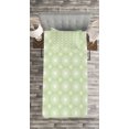 thumbnail image 3 of Ambesonne Floral Quilted Bedspread Set 2 Pcs, Symmetrical Geometric, Twin Size, Pistachio Green White, 3 of 3
