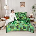 thumbnail image 4 of Castle Fairy Gamepads Queen Comforter Set,Pixelated Grid Miners Bedding Comforter Set, 4 of 8