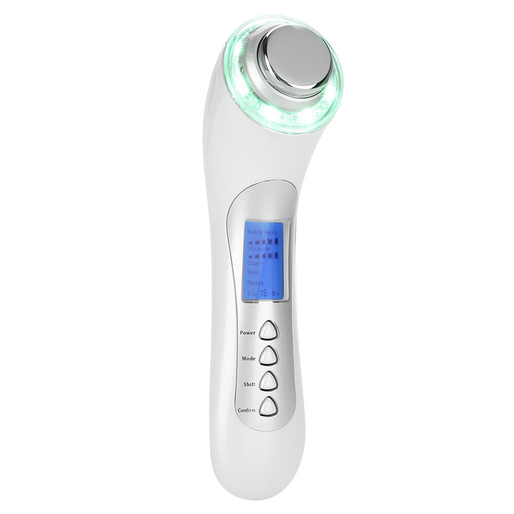 5 in 1 Ultrasonic Beauty Machine Nano Photon Therapy Massager Skin Care Anti aging White