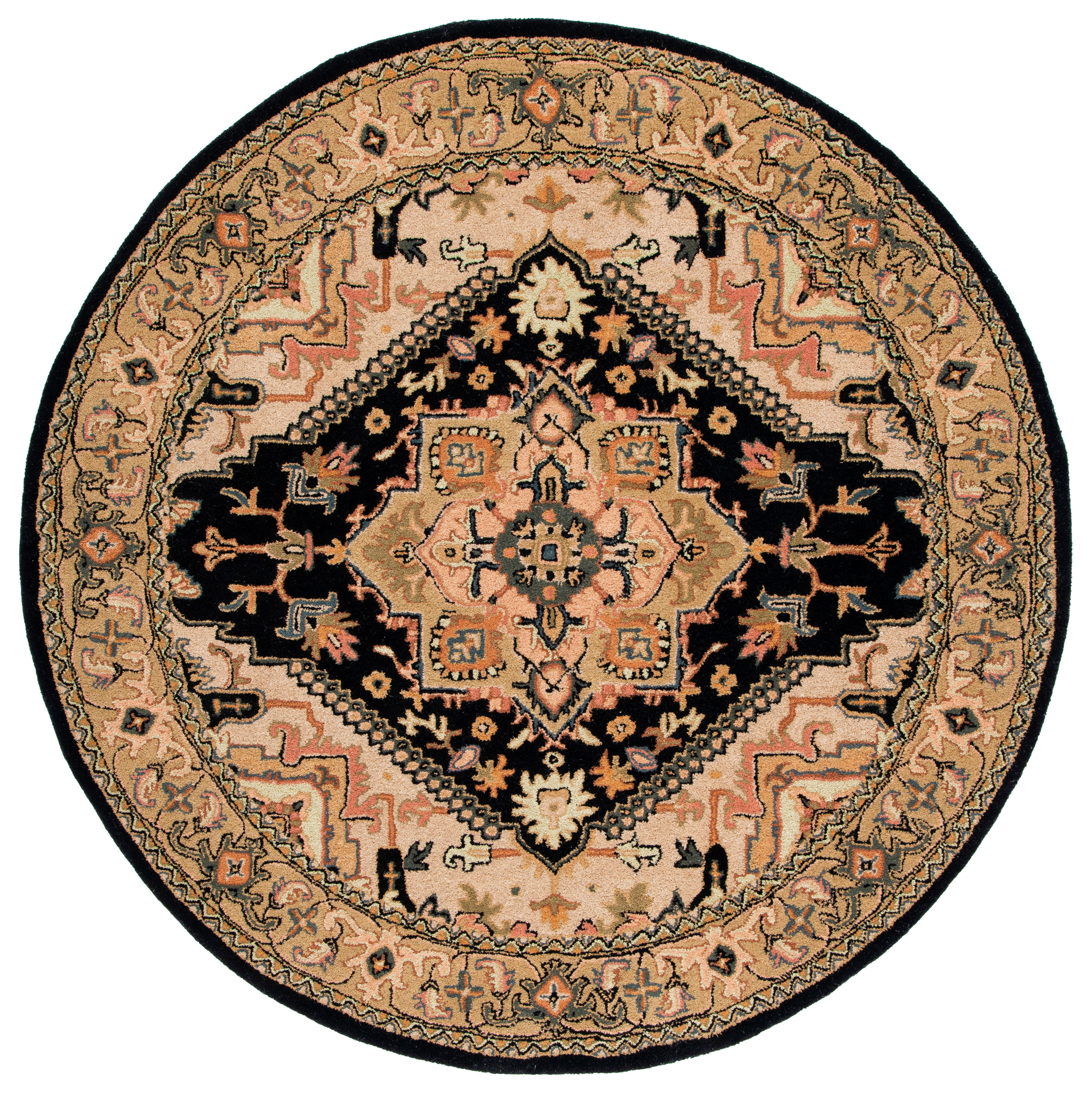 Safavieh Heritage York Oriental Wool Area Rug, Black/Gold, 6' x 9' Oval